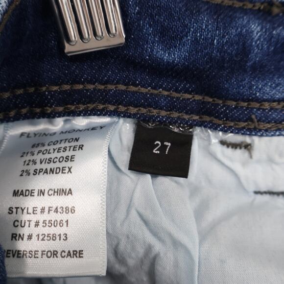 Flying Monkey A Little Closer Super High Rise Crop Slim Straight Jean Size 27 - Picture 5 of 8